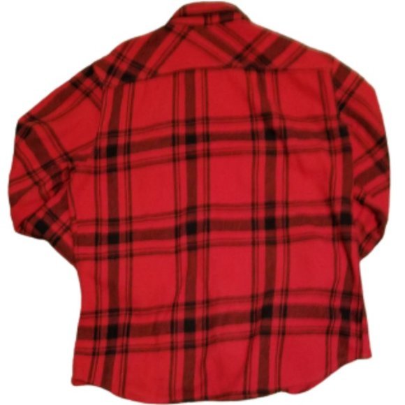 Men's Flannel Plaid Button Up Shirt | Red - Picture 2 of 3